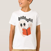 Funny Bookworm Ghost Halloween Costume Boooooks T-Shirt (Vorderseite)