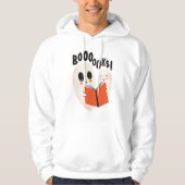 Funny Bookworm Ghost Halloween Hoodie (Vorderseite)