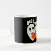 Funny Bookworm Ghost Halloween Kaffeetasse (Vorderseite Links)