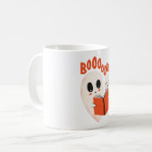 Funny Bookworm Ghost Halloween Kaffeetasse (Vorderseite Links)