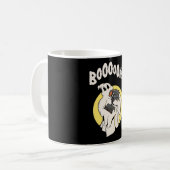 Funny Bookworm Ghost Halloween Kaffeetasse (Vorderseite Links)