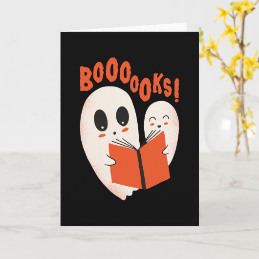 Funny Bookworm Ghost Halloween Karte (Gelbe Blume)