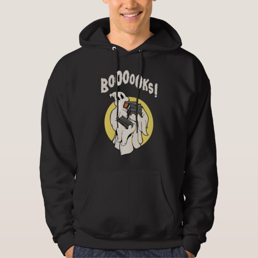 Funny Bookworm Ghost Halloween Kostümbücher Hoodie (Vorderseite)