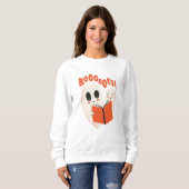 Funny Bookworm Ghost Halloween Sweatshirt (Vorne ganz)