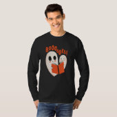 Funny Bookworm Ghost Halloween T-Shirt (Vorne ganz)