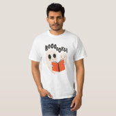 Funny Bookworm Ghost Halloween T-Shirt (Vorne ganz)