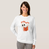 Funny Bookworm Ghost Halloween T-Shirt (Vorne ganz)