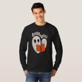 Funny Bookworm Ghost Halloween T-Shirt (Vorne ganz)