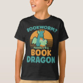 Funny Bookworm Kids Dragon Lover Book Reader Spaß T-Shirt (Vorderseite)