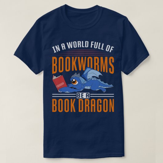 Funny Bookworm Mythical Creature Reading Book Drag T-Shirt (Design vorne)
