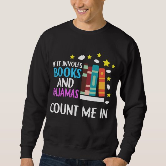 Funny Bookworm Pajama und Buchladen Sweatshirt (Vorderseite)
