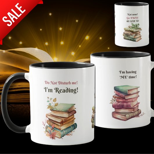 Funny Bookworm's Sanctuary Tasse Illustriert Books
