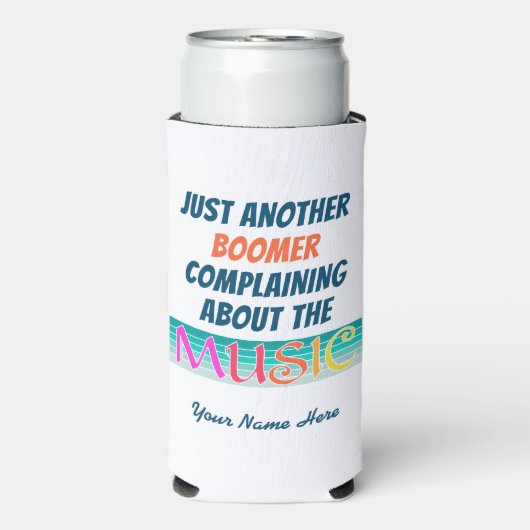 Funny Boomer Music Slim Can Cooler Selters Dosenkühler (Seltzer Vorderseite)