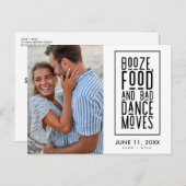 Funny Boost, Food, Bad Dance bewegt sich Save the Ankündigungspostkarte (Vorne/Hinten)