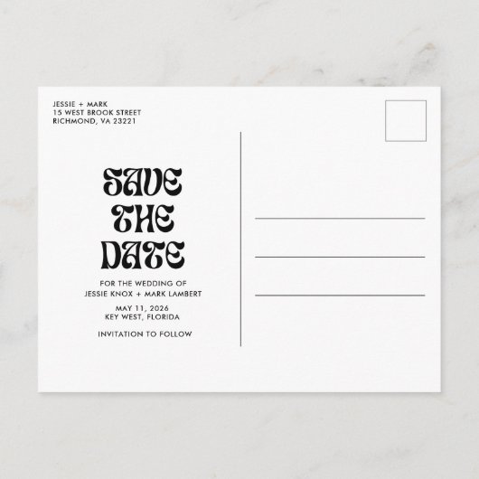 Funny Boost, Food, Bad Dance bewegt sich Save the Ankündigungspostkarte (Rückseite)