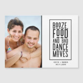 Funny Boost Food Bad Dance Foto Save the Date Magnetkarte (Vorderseite)