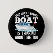 Funny Boot Captain Sailing Spaß Button (Vorderseite)