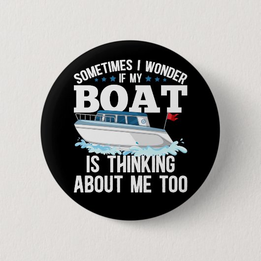 Funny Boot Captain Sailing Spaß Button (Vorderseite)