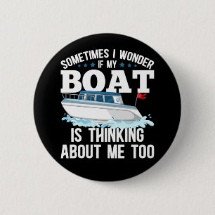 Funny Boot Captain Sailing Spaß Button