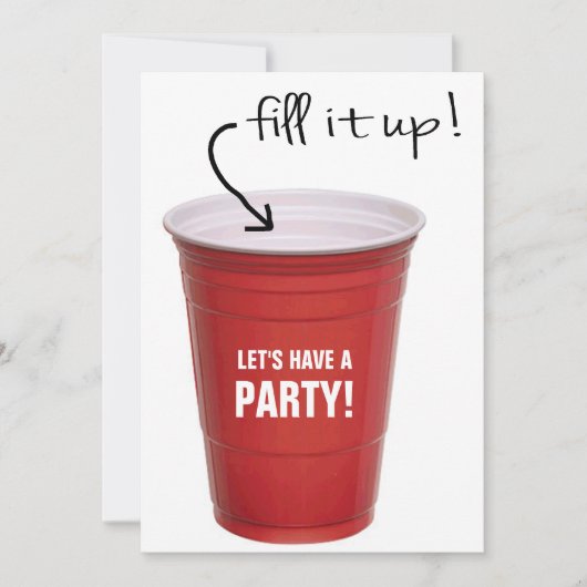 Funny Booze Cup Lass uns ein Party haben Einladung (Vorderseite)