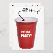 Funny Booze Cup Lass uns ein Party haben Einladung (Vorne/Hinten)