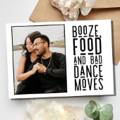 Funny Booze Food Bad Dance bewegt Foto Hochzeit Save The Date