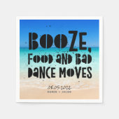 Funny Booze Food Bad Dance Moves Beach Wedding Serviette (Vorderseite)