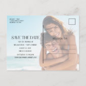 Funny Booze Food Foto Hochzeit Retten Sie das Datu Ankündigungspostkarte (Rückseite)