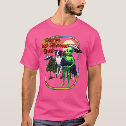 Funny Border Collie Alien Sie sind ausgewählt ein T-Shirt (Vorderseite)