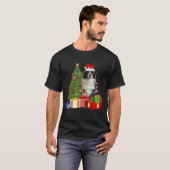 Funny Border Collie Christmas Tree Merry Christmas T-Shirt (Vorne ganz)