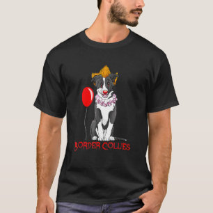 Funny Border Collie Clown Dog Mom Halloween Costu T-Shirt