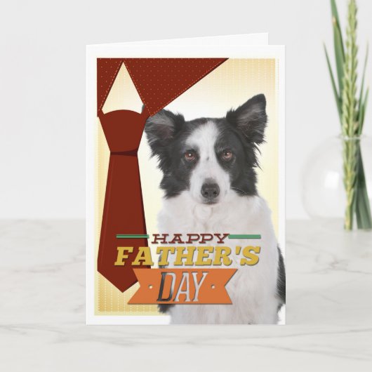 Funny Border Collie Father's Day Card Karte (Vorderseite)
