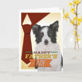 Funny Border Collie Father's Day Card Karte (Gelbe Blume)