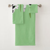 Funny Border Collie Hund läuft Cartoon Badhandtuch Set (Insitu)