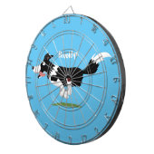 Funny Border Collie Hund läuft Cartoon Dartscheibe (Vorderseite rechts)