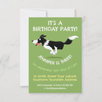 Funny Border Collie Hund läuft Cartoon