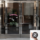 Funny Border Collie Hund läuft Cartoon Fensteraufkleber (Büro Tür)