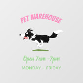 Funny Border Collie Hund läuft Cartoon Fensteraufkleber (Blatt)