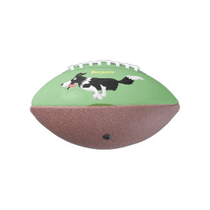 Funny Border Collie Hund läuft Cartoon Football