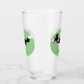Funny Border Collie Hund läuft Cartoon Glas (Links)