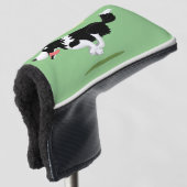 Funny Border Collie Hund läuft Cartoon Golf Headcover (3/4 Vorderseite)