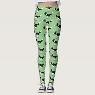 Funny Border Collie Hund läuft Cartoon Leggings