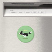 Funny Border Collie Hund läuft Cartoon Magnet (In Situ (Geschirrspüler))