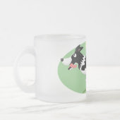 Funny Border Collie Hund läuft Cartoon Mattglastasse (Links)