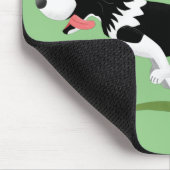 Funny Border Collie Hund läuft Cartoon Mousepad (Ecke)