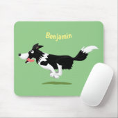 Funny Border Collie Hund läuft Cartoon Mousepad (Mit Mouse)