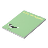 Funny Border Collie Hund läuft Cartoon Notizblock (Rotiert)