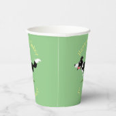 Funny Border Collie Hund läuft Cartoon Pappbecher (Rechts)