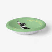 Funny Border Collie Hund läuft Cartoon Pappteller (Gewinkelt)
