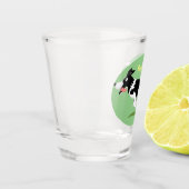 Funny Border Collie Hund läuft Cartoon Schnapsglas (Links)